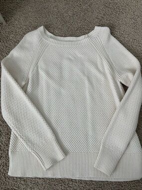 GAP Women's Cream Textured Crewneck Sweater
